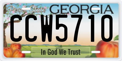 GA license plate CCW5710