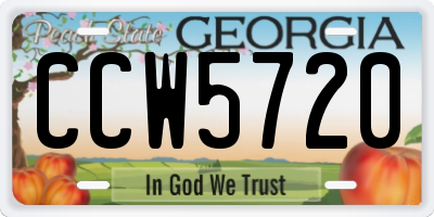 GA license plate CCW5720