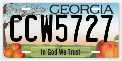 GA license plate CCW5727