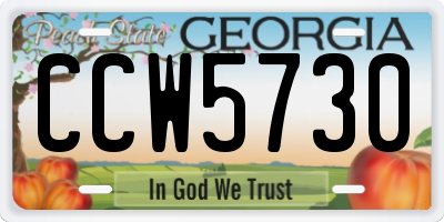 GA license plate CCW5730
