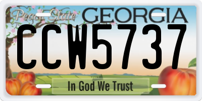 GA license plate CCW5737