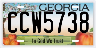 GA license plate CCW5738