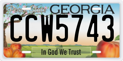 GA license plate CCW5743