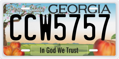 GA license plate CCW5757
