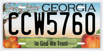 GA license plate CCW5760