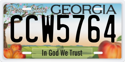 GA license plate CCW5764
