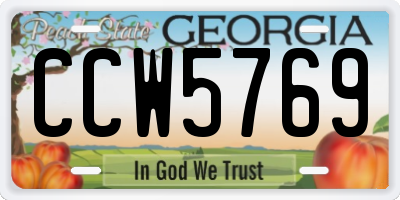 GA license plate CCW5769