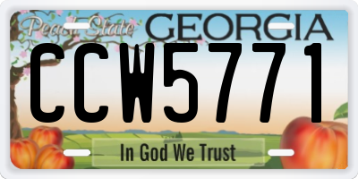 GA license plate CCW5771