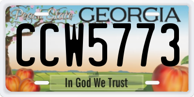 GA license plate CCW5773