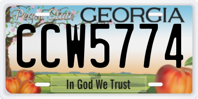 GA license plate CCW5774