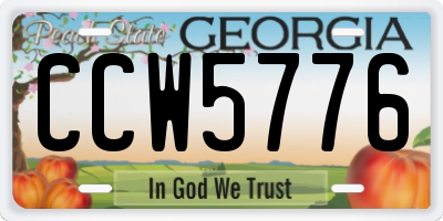 GA license plate CCW5776