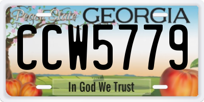 GA license plate CCW5779