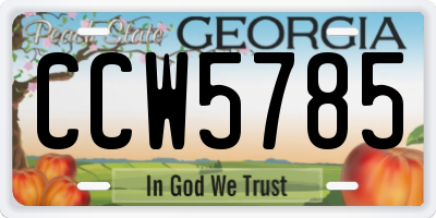 GA license plate CCW5785