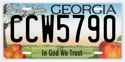 GA license plate CCW5790