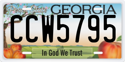 GA license plate CCW5795