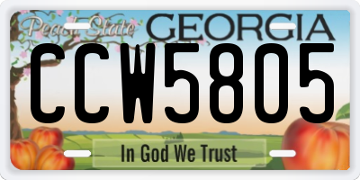 GA license plate CCW5805
