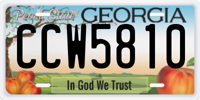 GA license plate CCW5810