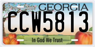 GA license plate CCW5813