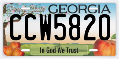 GA license plate CCW5820