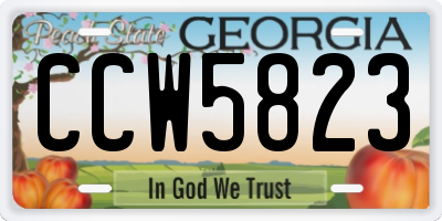 GA license plate CCW5823