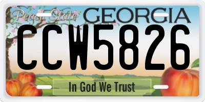 GA license plate CCW5826