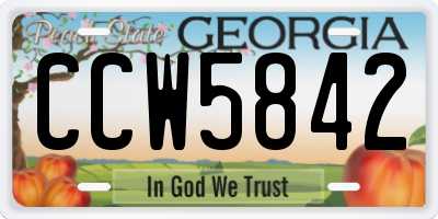 GA license plate CCW5842