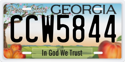 GA license plate CCW5844