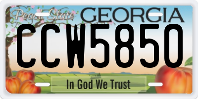GA license plate CCW5850