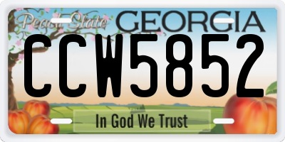 GA license plate CCW5852