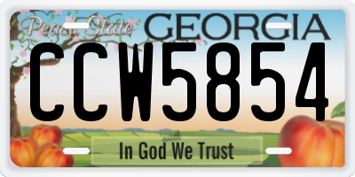 GA license plate CCW5854