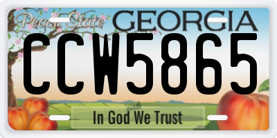 GA license plate CCW5865