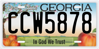 GA license plate CCW5878