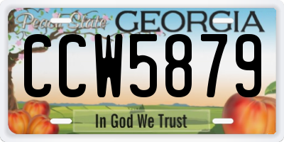 GA license plate CCW5879