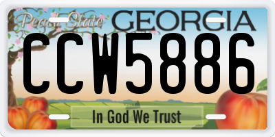 GA license plate CCW5886