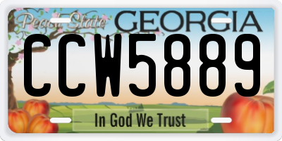 GA license plate CCW5889