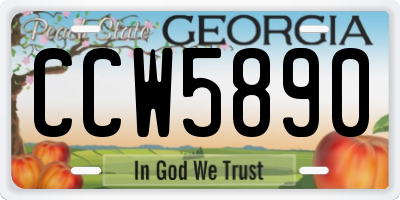 GA license plate CCW5890