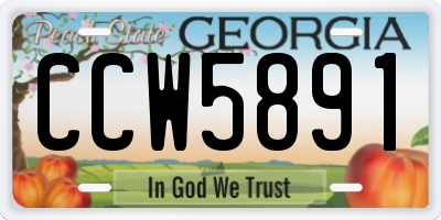 GA license plate CCW5891