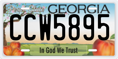 GA license plate CCW5895
