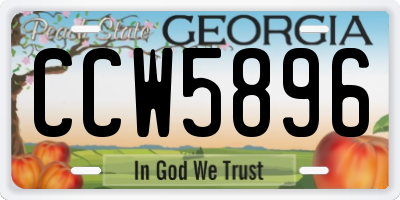 GA license plate CCW5896