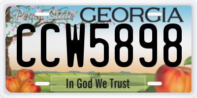 GA license plate CCW5898