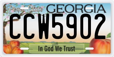 GA license plate CCW5902