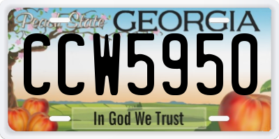 GA license plate CCW5950