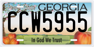 GA license plate CCW5955