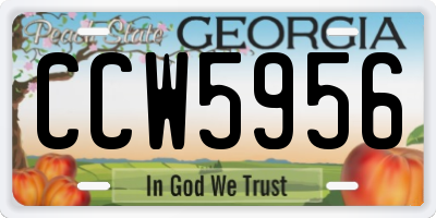 GA license plate CCW5956