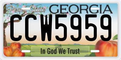 GA license plate CCW5959