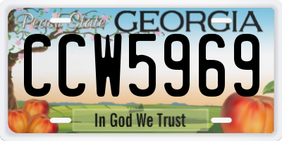 GA license plate CCW5969