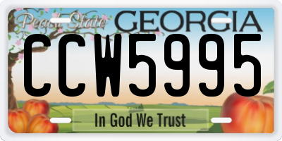 GA license plate CCW5995