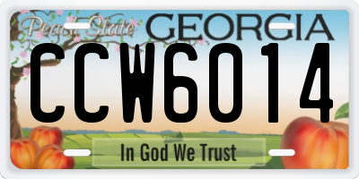GA license plate CCW6014