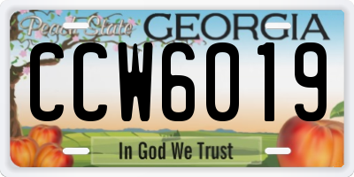 GA license plate CCW6019