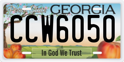 GA license plate CCW6050